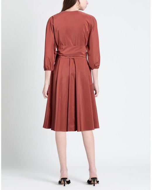 Weekend by Maxmara Red Midi Dress Polyester, Cotton