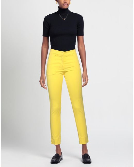 Rossopuro Yellow Pants Cotton, Elastane