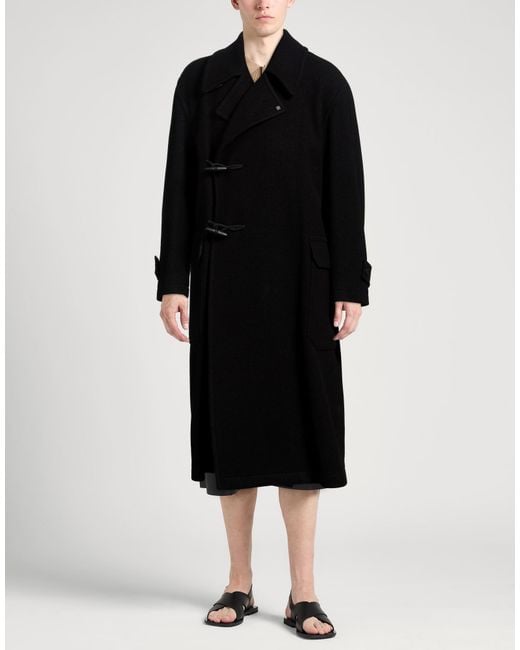 Tagliatore Black Coat Wool, Polyester for men