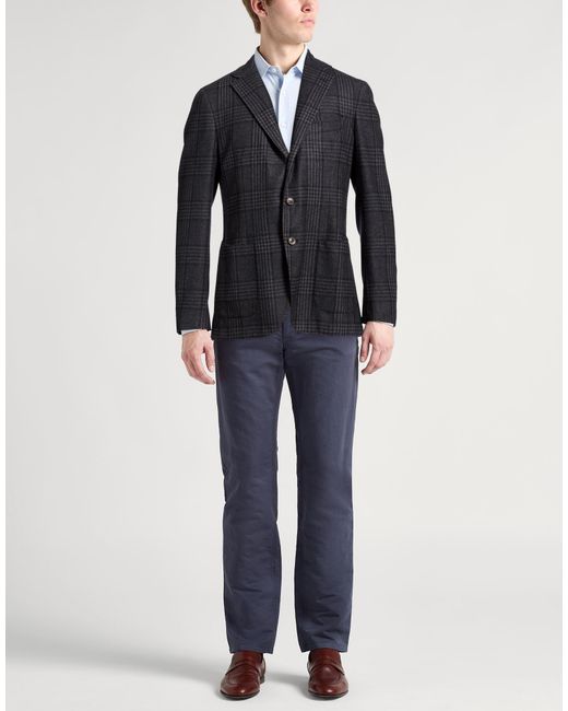 Santaniello Black Blazer Wool, Polyester, Polyamide for men