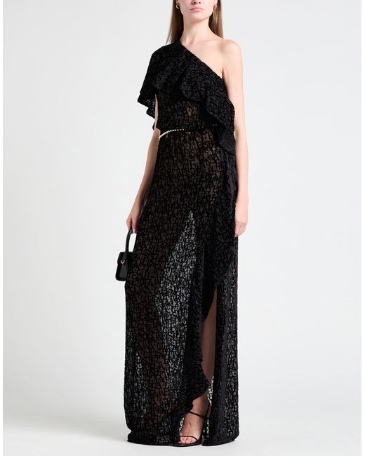Robe De Créateur Elisabetta Franchi - Modèle Long Avec Décolleté En V - Couleur Noir - Neuf étiqueté