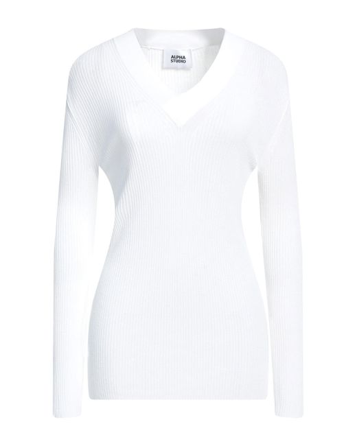 Alpha Studio White Sweater