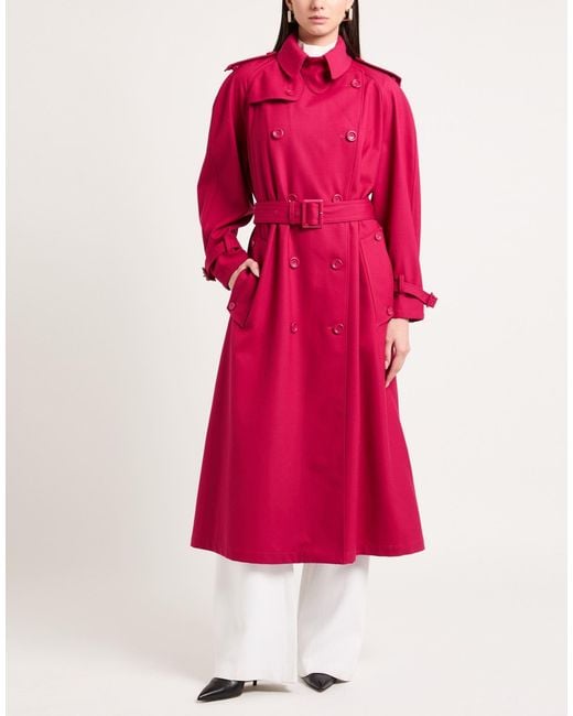 Dolce & Gabbana Pink Overcoat & Trench Coat Polyester, Virgin Wool