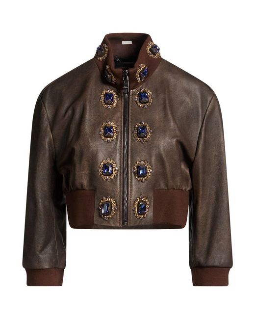 Dolce & Gabbana Brown Jacket Lambskin