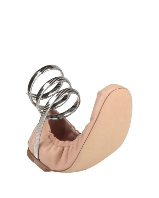 Rene Caovilla Pink Blush Ballet Flats Leather