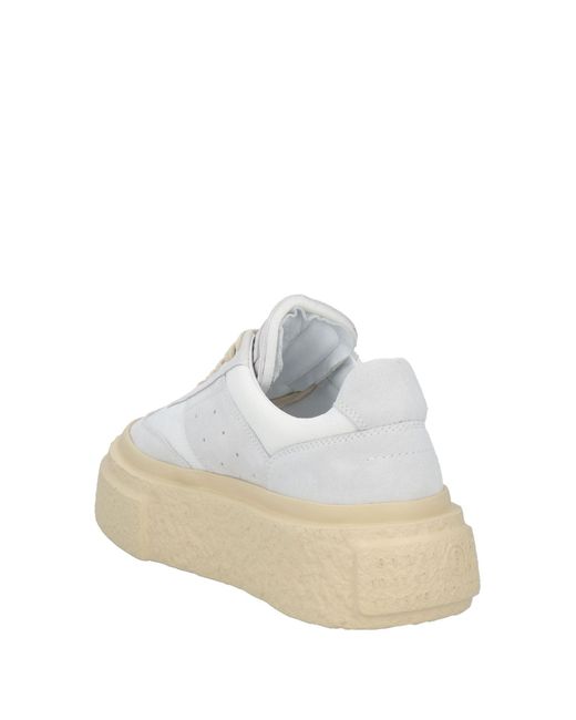 MM6 by Maison Martin Margiela White Plateau-Sneakers Aus Veloursleder