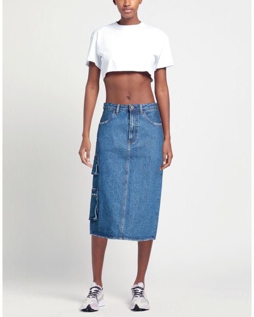 Pence Blue Denim Skirt Cotton