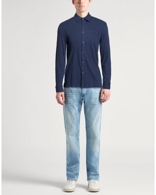 Majestic Filatures Blue Shirt Cotton for men