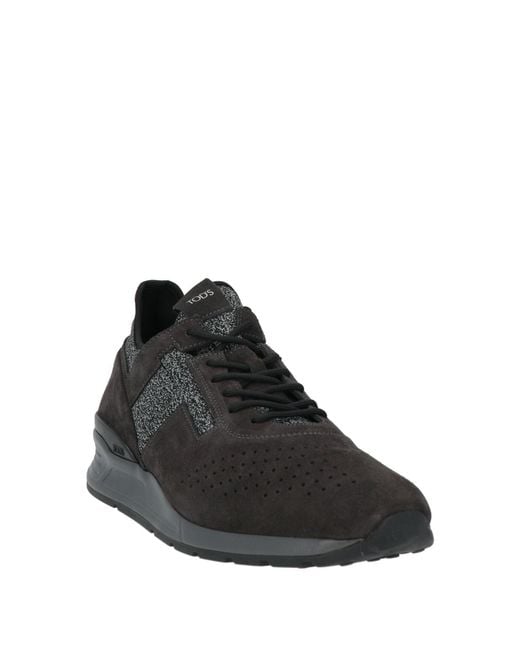 Tod's Black Sneakers Leather, Textile Fibers for men