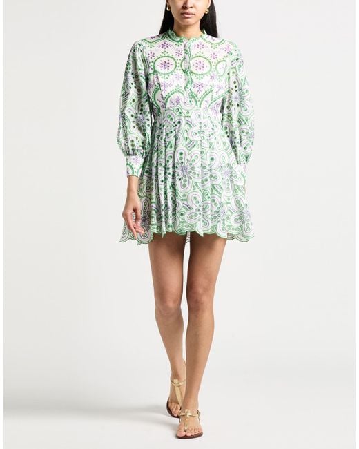 Charo Ruiz Green Mini Dress Cotton, Polyester