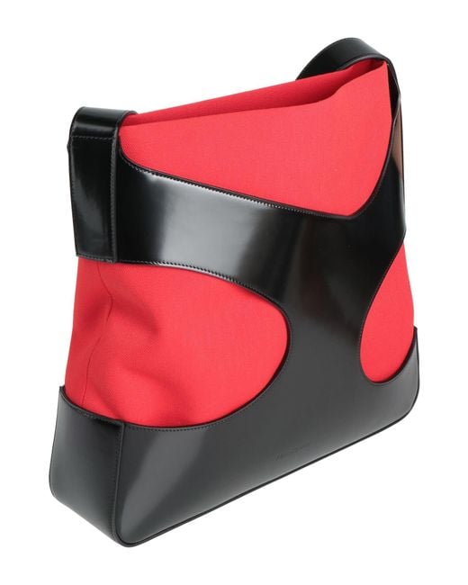 Ferragamo Red Cross-Body Bag Calfskin, Nylon, Cotton