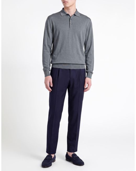 Fedeli Blue Sweater Cashmere, Silk for men