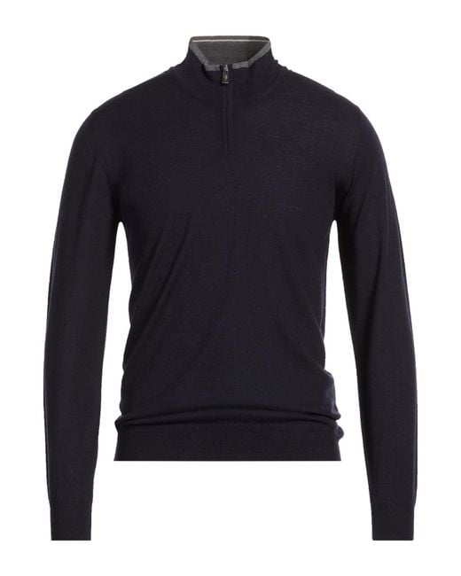 Fedeli Blue Midnight Sweater Virgin Wool for men