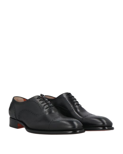 Santoni Black Lace-up Shoes for men
