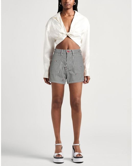 KENZO Gray Denim Shorts Cotton