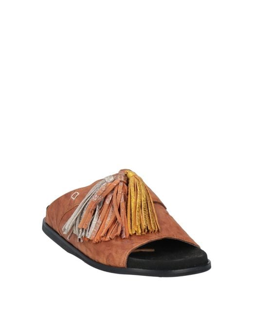 Collection Privée Brown Camel Sandals Leather