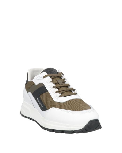 Baldinini White Sneakers Calfskin, Textile Fibers for men