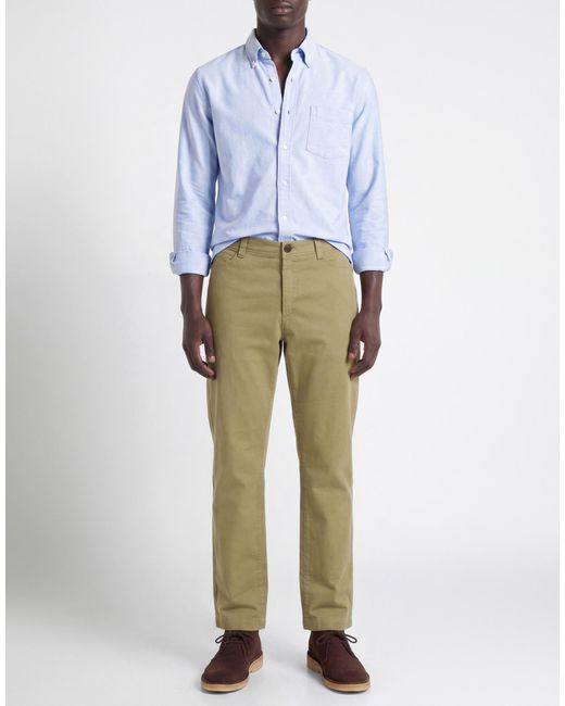 Woolrich Green Khaki Pants Cotton, Elastane for men