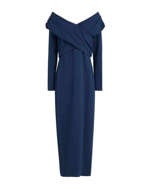Emporio Armani Blue Maxi Dress Viscose, Polyamide, Elastane