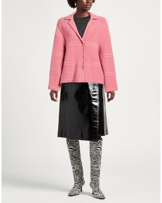 Bruno Manetti Pink Cardigan Virgin Wool, Nylon