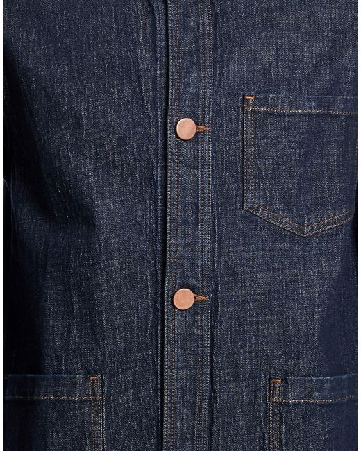 Cruna Blue Denim Outerwear Cotton, Elastane for men