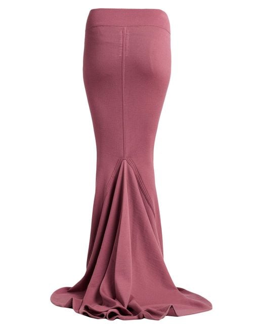 Rick Owens Red Maxi Skirt Virgin Wool, Polyamide, Elastane