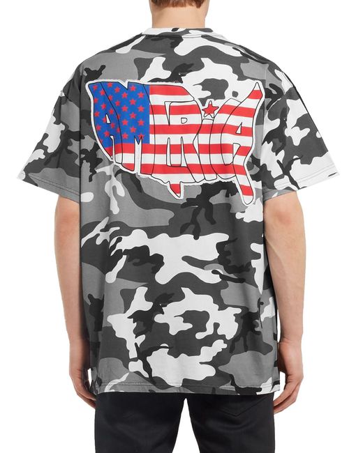 Vetements Black Russia & America Printed T-shirt for men