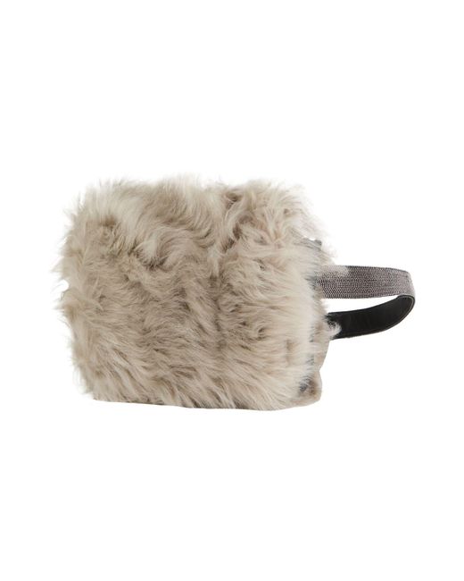 Brunello Cucinelli White Belt Bag Shearling