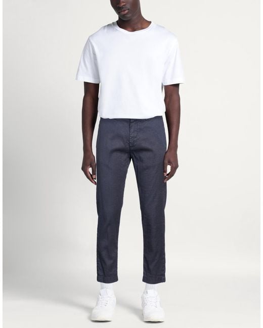 Cruna Blue Pants Linen, Cotton, Elastane for men