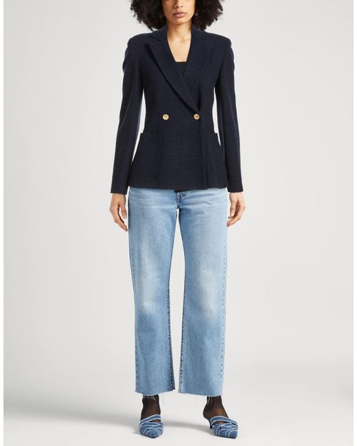 Harris Wharf London Blue Blazer Virgin Wool, Cotton, Polyamide, Elastane