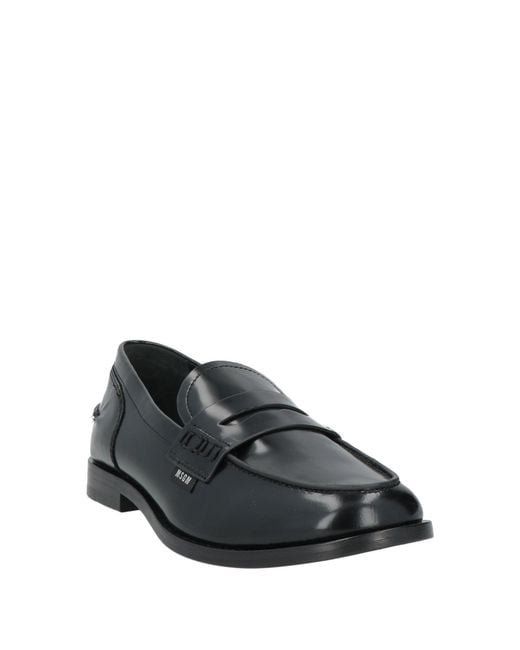 MSGM Black Loafers Leather for men
