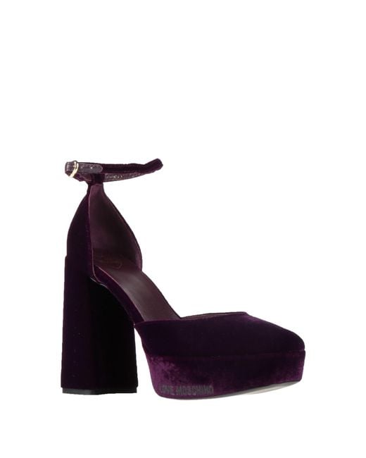 Love Moschino Purple Pumps Textile Fibers