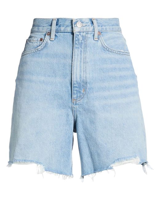 Agolde Blue Denim Shorts Organic Cotton, Pre-Consumer Recycled Cotton, Post-Consumer Recycled Cotton