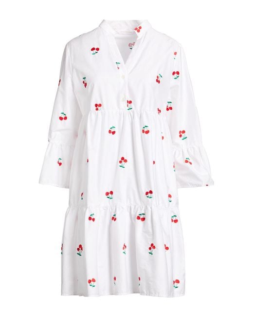 Robert Friedman White Mini Dress Cotton