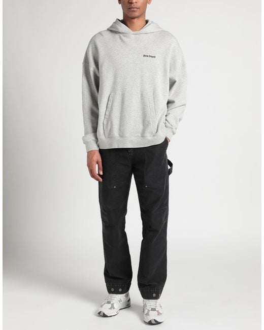 Palm Angels Gray Sweatshirt Cotton, Elastane, Polyester for men