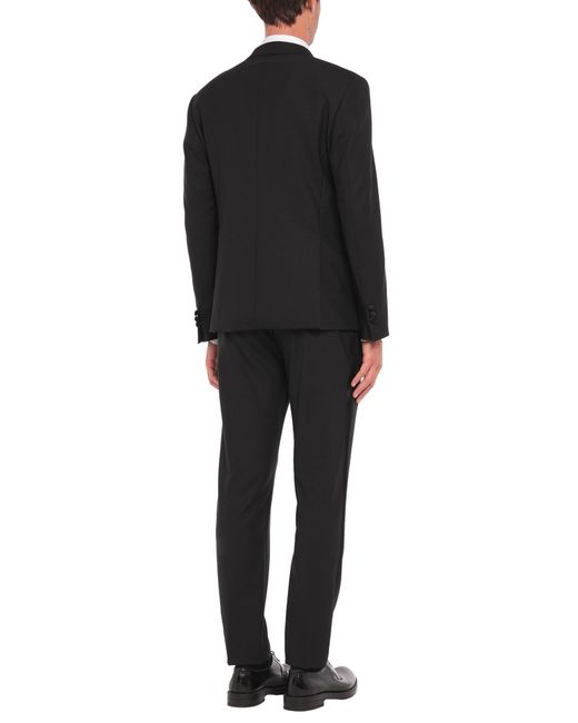 Neil Barrett Black Suit Polyester, Virgin Wool, Elastane for men