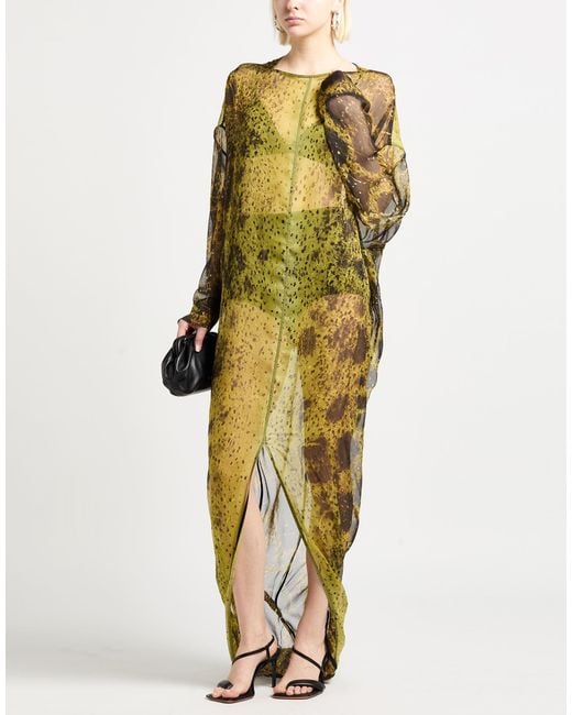 Rick Owens Metallic Maxi Dress Silk