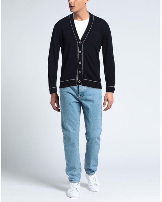 Eleventy Blue Midnight Cardigan Wool for men