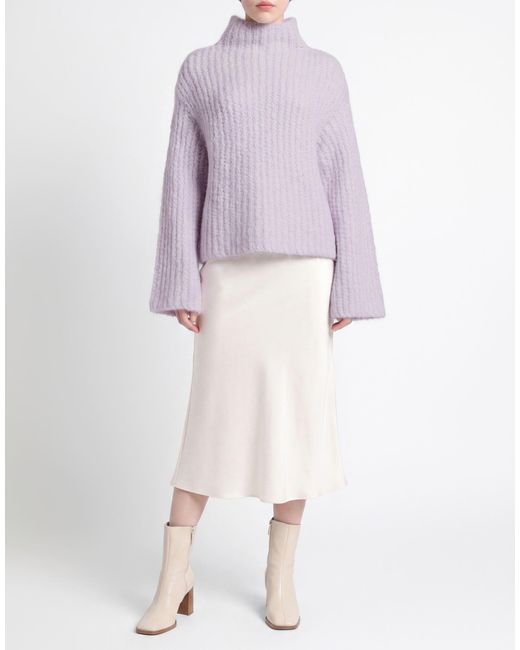 Forte_forte Purple Lilac Turtleneck Acrylic, Superkid Mohair, Wool, Polyamide
