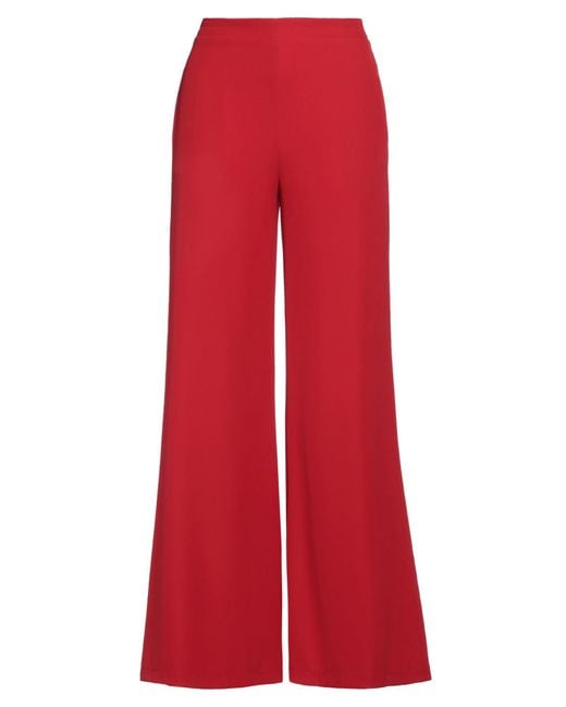 .., merci italia Red Pants Polyester, Elastane