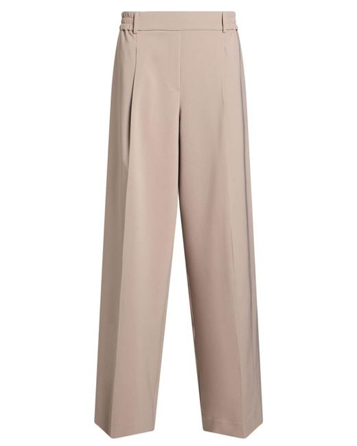 D.exterior Natural Khaki Pants Polyester, Elastane