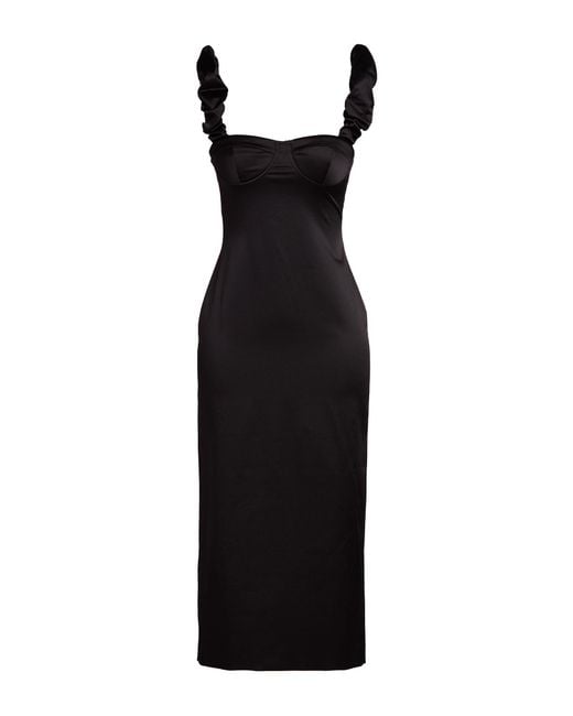 Moschino Black Midi Dress Polyester, Elastane