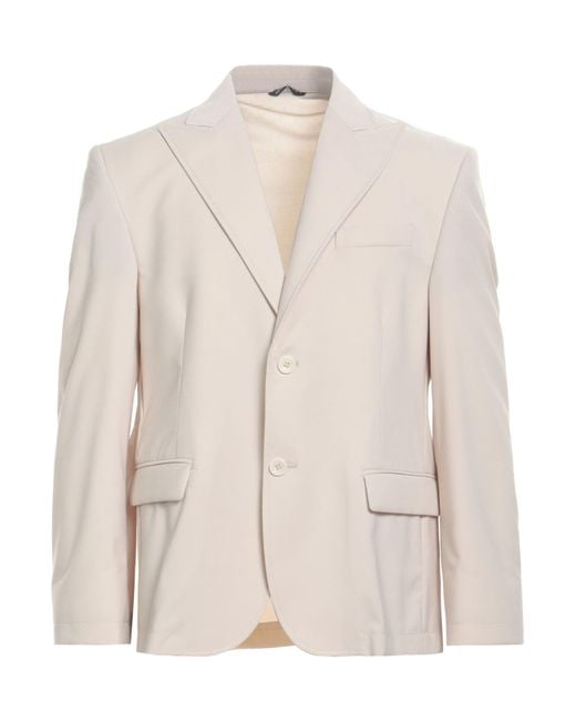 Daniele Alessandrini Natural Blazer Polyester, Viscose, Elastane for men