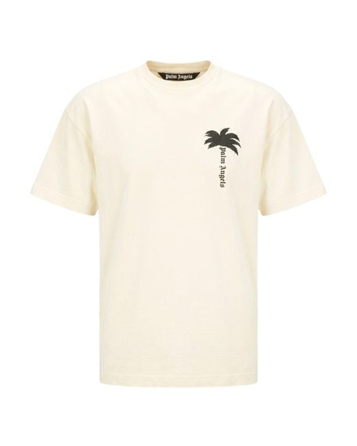 Palm Angels Natural T-Shirt Cotton for men