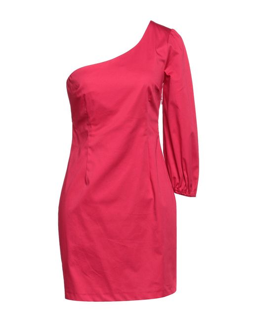 Soallure Pink Fuchsia Mini Dress Cotton, Elastane