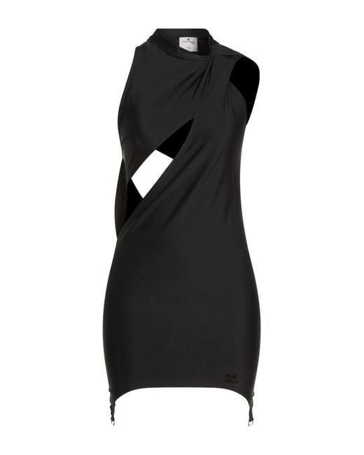 Courreges Black Mini Dress Polyamide, Elastane