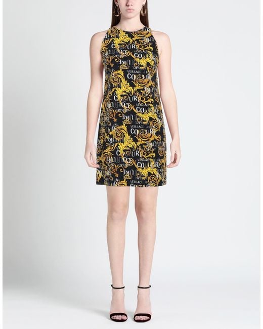 Versace Jeans Couture Black Mini Dress Cotton, Elastane