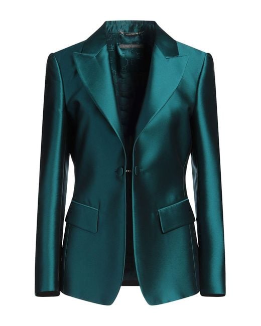 Alberta Ferretti Green Blazer Polyester, Silk