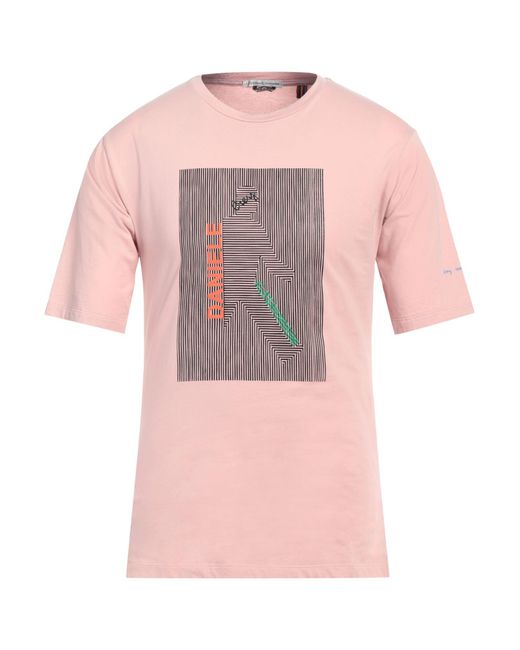 Grey Daniele Alessandrini Pink T-shirt for men