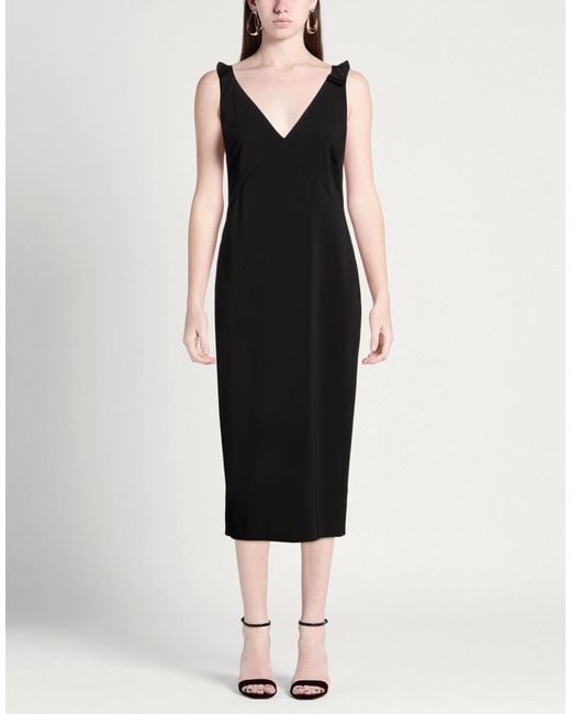 Soallure Black Midi Dress Polyester, Elastane
